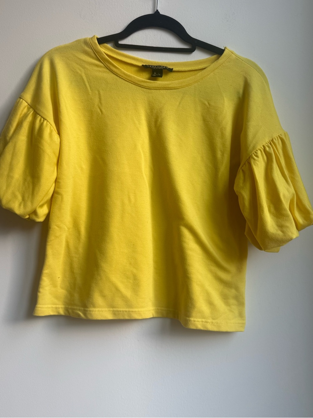 Revamped Sunny Yellow Puff-Sleeve Short Sleeve Tee